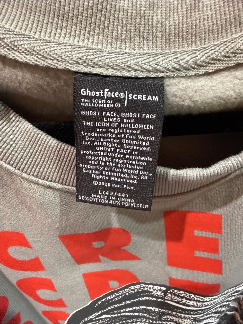 Gray Graphic 'Scream' Pullover Hoodie Sweatshirt - Picture 2 of 7